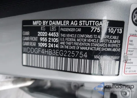 2014 Mercedes-Benz C-Class C 250 Sport from USA, damaged, VIN WDDGF4HB3EG225754